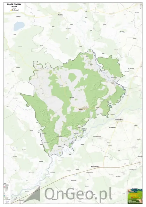 Mapa gminy Zbójna